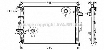 AVA QUALITY COOLING fd2424 -  Радиатор, охлаждение двигателя